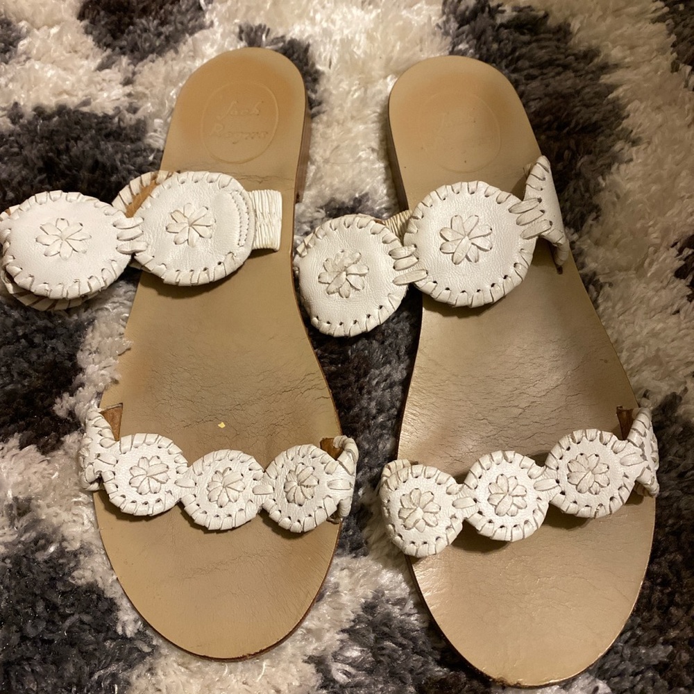 Jack Rogers white sandals